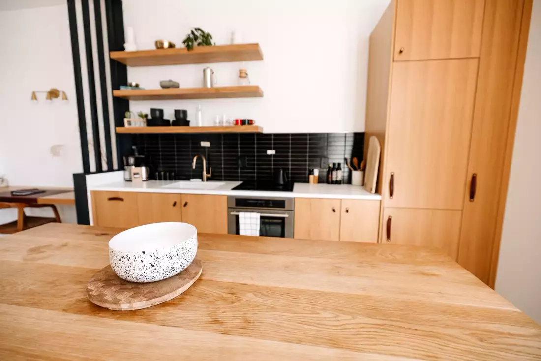 Arbeitsfläche als Detail einer Münchner Küchenplanung